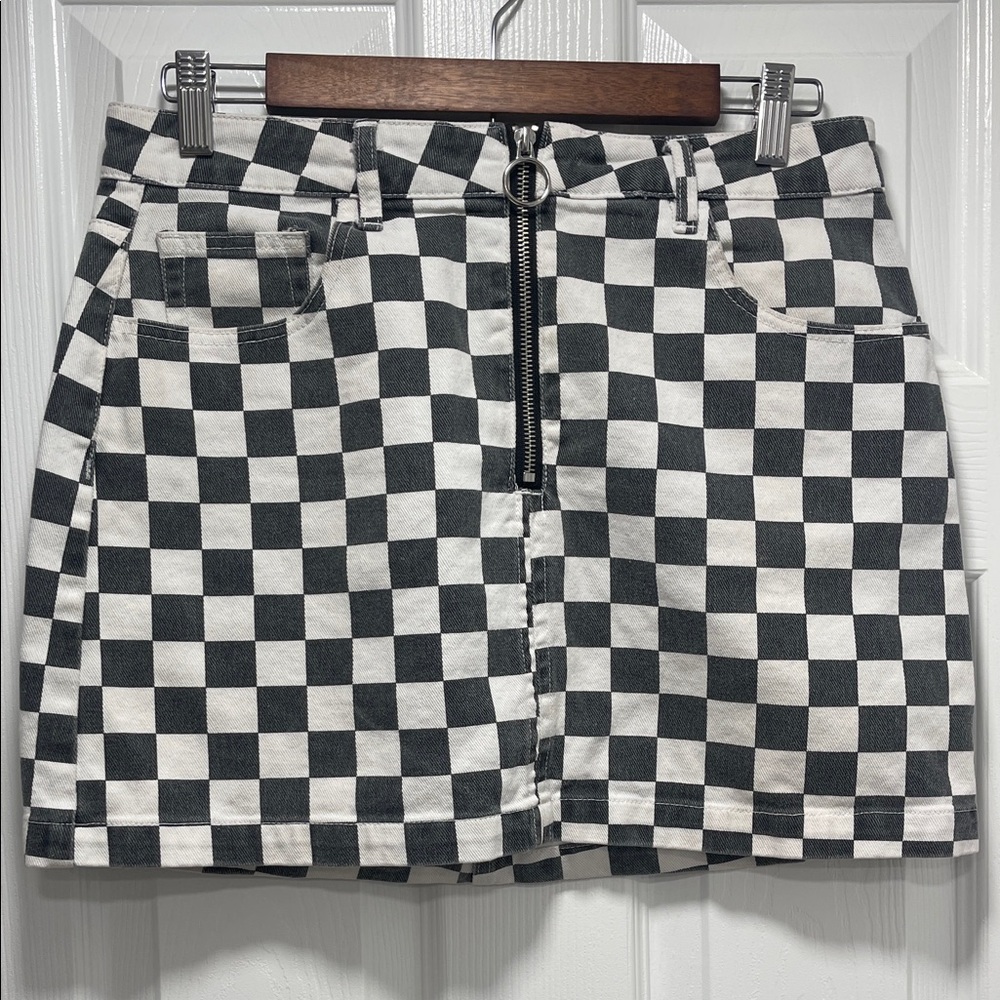 Indigo Rising Checkered Black and White Women's Skirt